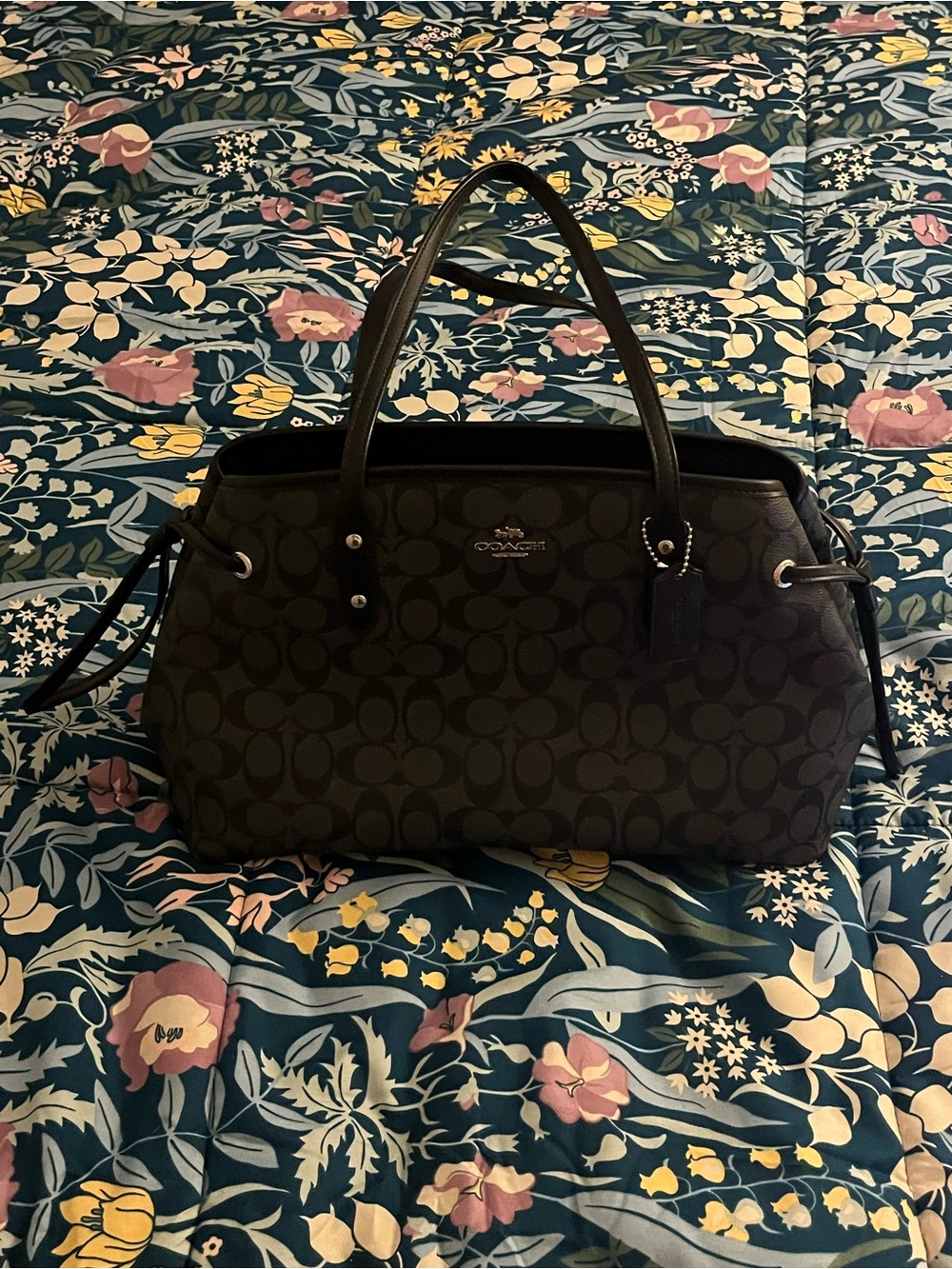 Coach Black/Charcoal Signature Monologue Dome Satchel - Picture 9 of 10